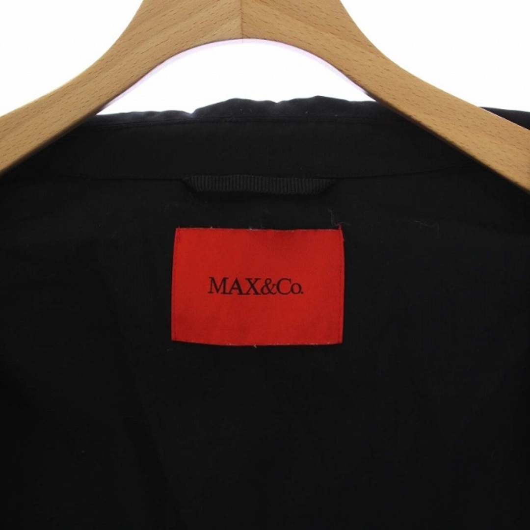 Max & Co.(マックスアンドコー)のマックス&コー ステンカラージャケット アウター ジップロック 48 黒 レディースのジャケット/アウター(ブルゾン)の商品写真