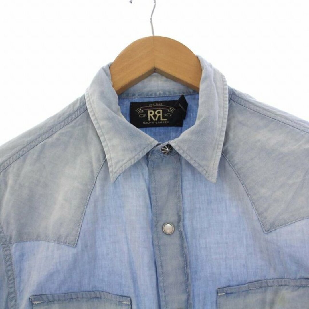 RRL(ダブルアールエル)のRRL ウエスタンシャツ 長袖 デニム S 青 782581598001 メンズのトップス(シャツ)の商品写真