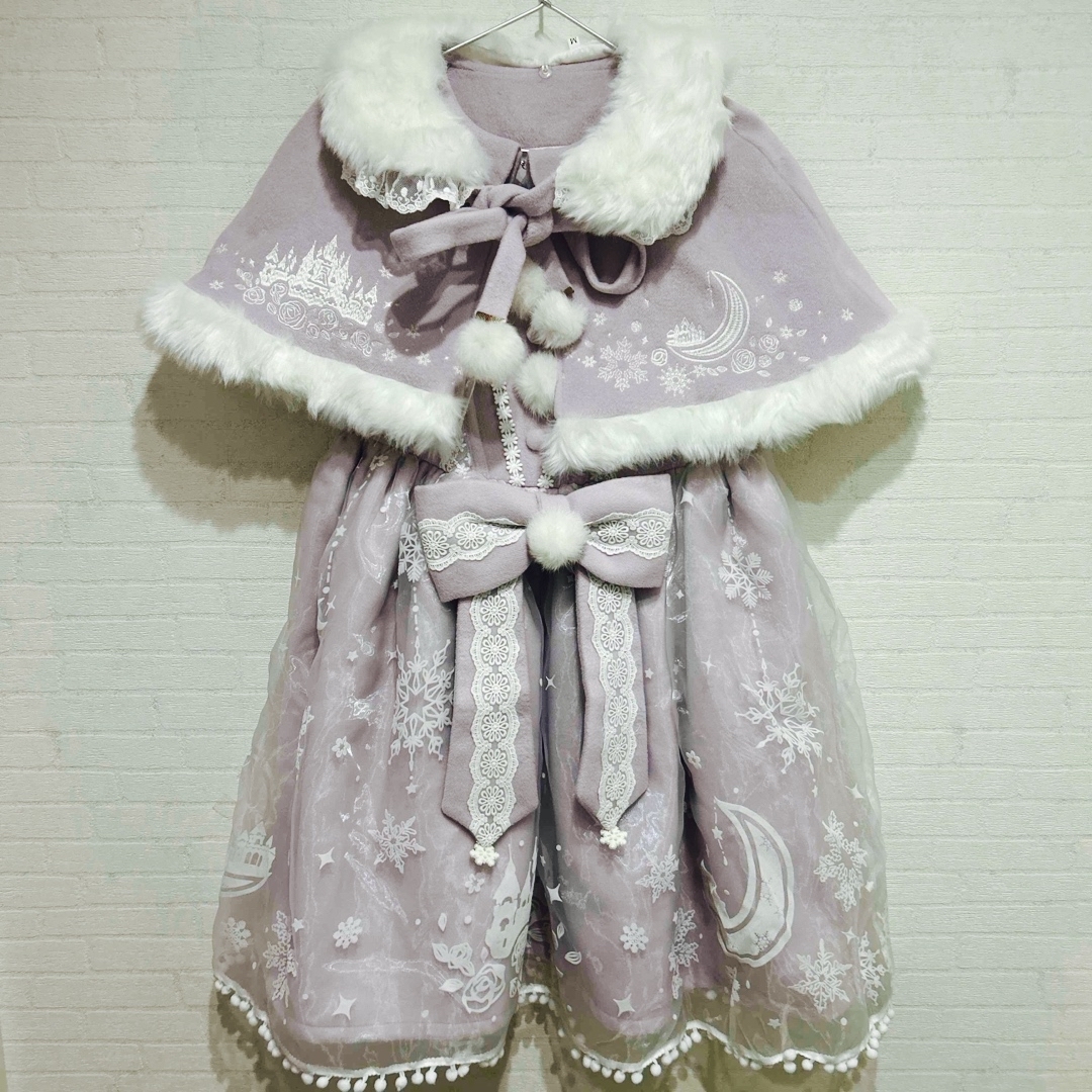 To Alice(トゥアリス)の美品　to alice 雪の結晶　ジャンパースカート　JSK  M ケープ　 レディースのワンピース(ひざ丈ワンピース)の商品写真