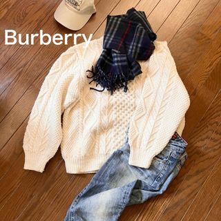 バーバリー(BURBERRY)のused  Burberry ノバチェックマフラー  ネイビー イギリス製 (マフラー/ショール)