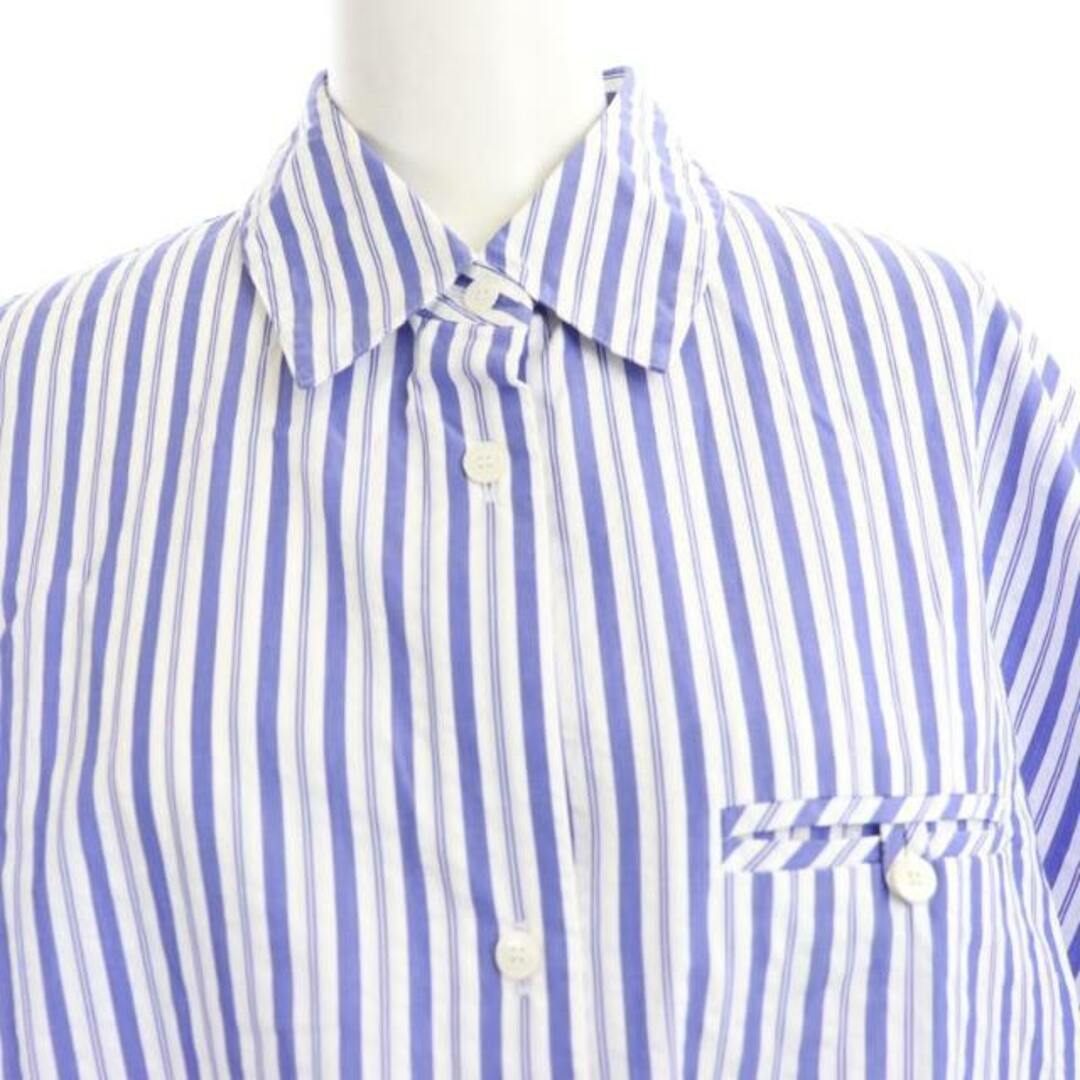 DES PRES(デプレ)のDES PRES 22SS ハーフスリーブシャツ ストライプ 36 S 青 白 レディースのトップス(シャツ/ブラウス(半袖/袖なし))の商品写真