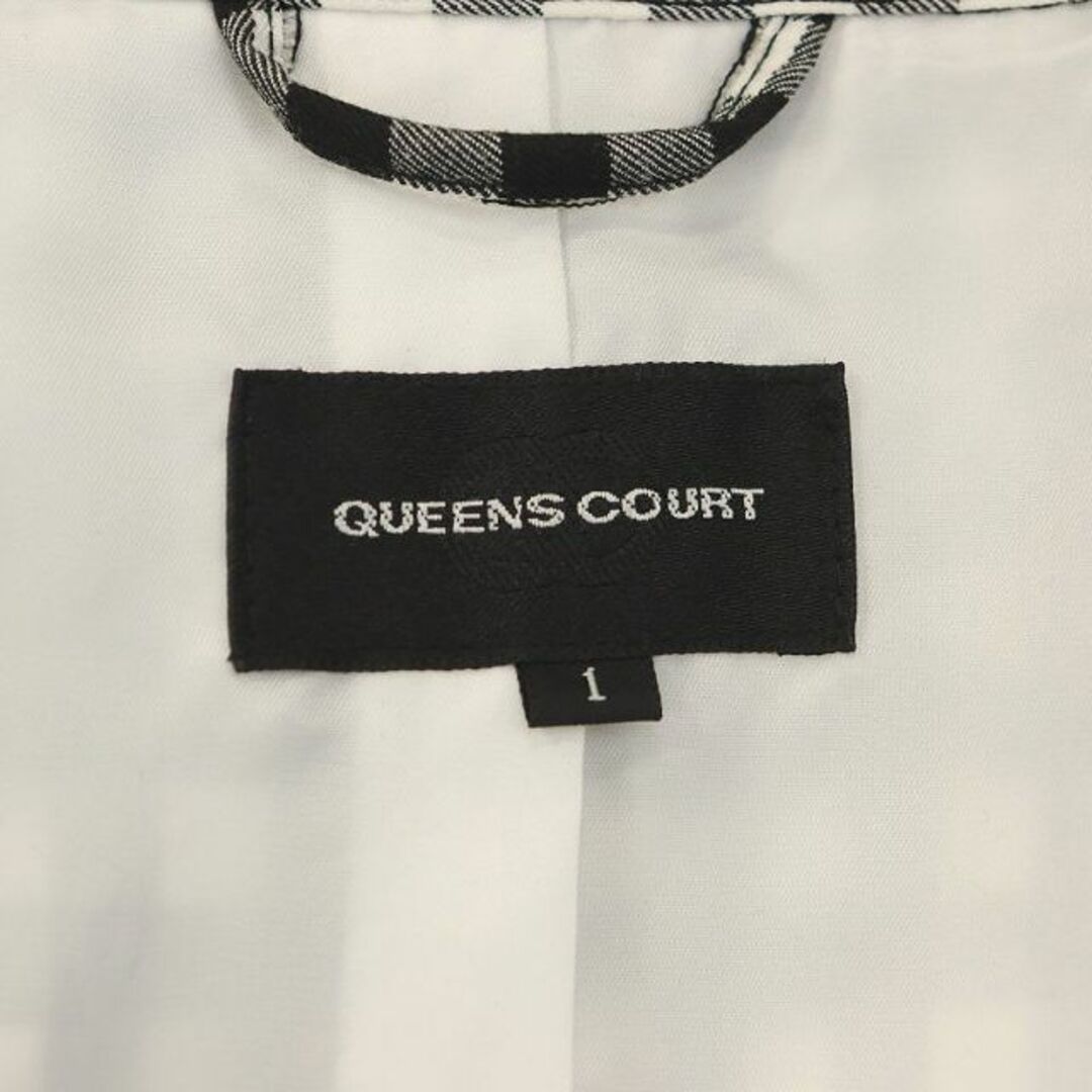 QUEENS COURT(クイーンズコート)のクイーンズコート ドレストレンチコート チェック ロング 1 黒 白 ブラック レディースのジャケット/アウター(トレンチコート)の商品写真