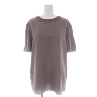 ジョゼフ(JOSEPH)のジョセフ 23SS クレープ ド ソワ ソリッド シルクTシャツ カットソー 紫(Tシャツ(半袖/袖なし))