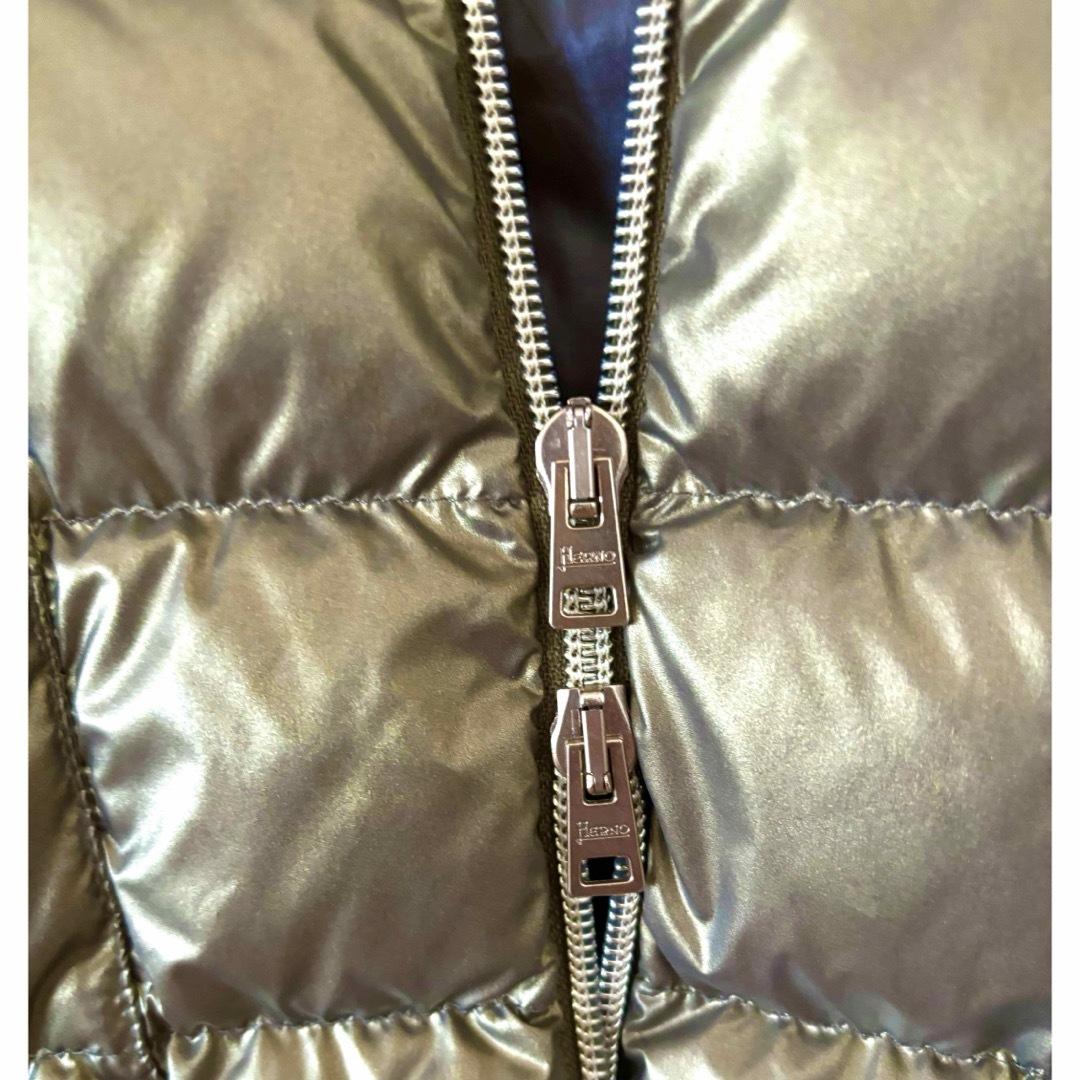 HERNO(ヘルノ)のHERNOヘルノ　シャイニーゴールドダウンジャケット ライト レディースのジャケット/アウター(ダウンジャケット)の商品写真