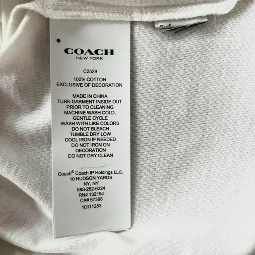 COACH(コーチ)の【美品】COACH コーチ Tシャツ 半袖 シグネチャー 花柄 白 Mサイズ相当 レディースのトップス(Tシャツ(半袖/袖なし))の商品写真