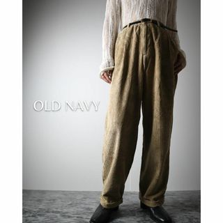 オールドネイビー(Old Navy)の【OLD NAVY】2タック ワイド コーデュロイパンツ 太畝 ベージュ W36(チノパン)