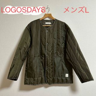 ロゴス(LOGOS)のロゴス　メンズ　キルティングジャケット　L カーキ(ブルゾン)