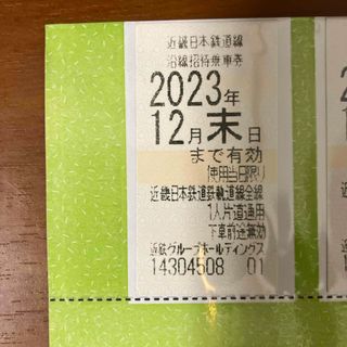 近鉄株主優待乗車券　2023/12末期限　1枚(鉄道乗車券)