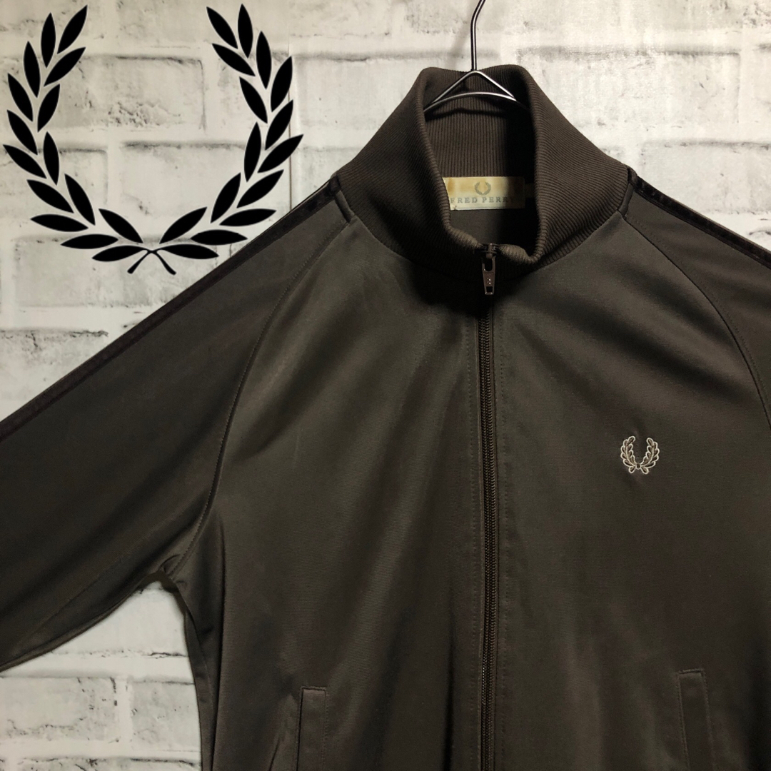 ブラウン⭐️90s Fred Perry トラックジャケット 茶刺繍月桂樹 ブラウン⭐️90s Fred Perry トラックジャケット 茶刺繍月桂樹