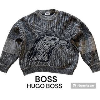 ヒューゴボス(HUGO BOSS)のHUGO BOSS birdデザインオーバーサイズニット(ニット/セーター)