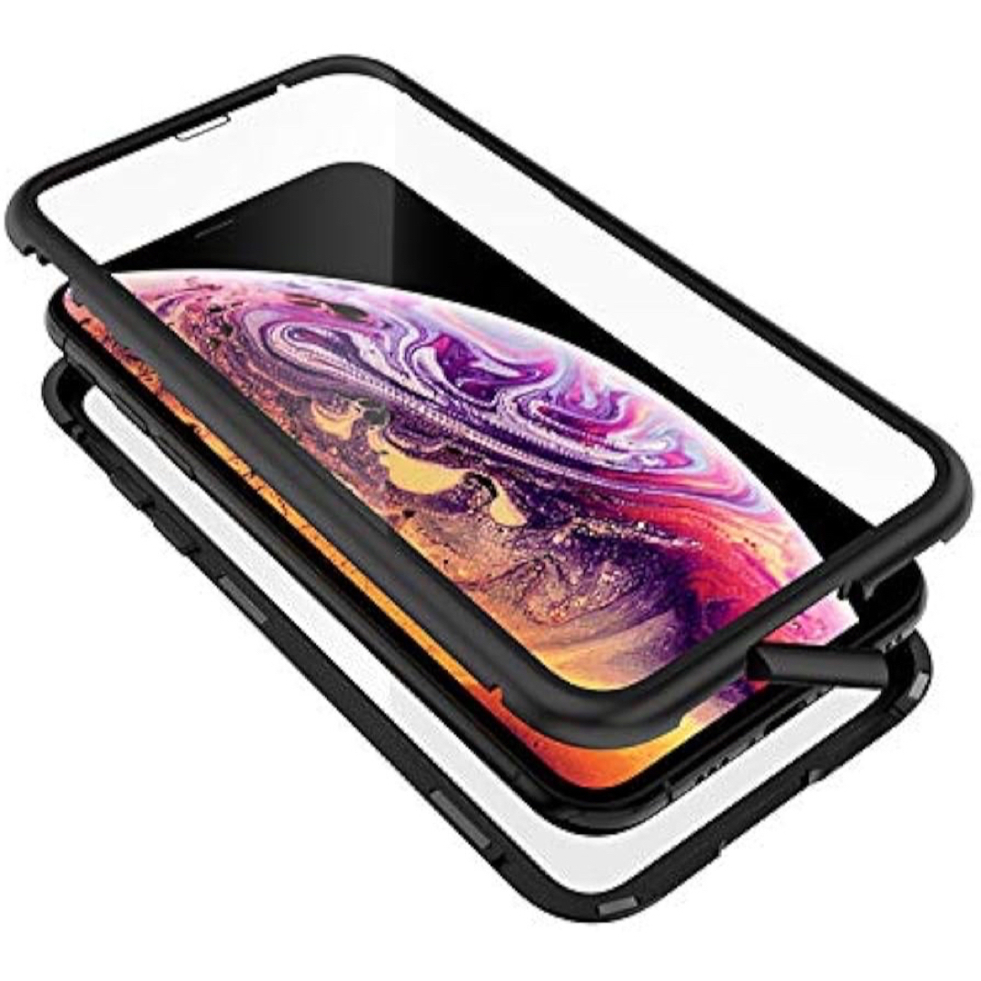 ✨人気商品✨　ゴリラガラス+アルミバンパー　ブラック iPhone XS/X スマホ/家電/カメラのスマホアクセサリー(iPhoneケース)の商品写真