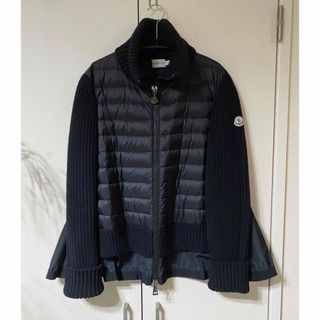 モンクレール(MONCLER)のMONCLER MAGLIONE TRICOT CARDIGAN ブラック　M(ダウンジャケット)