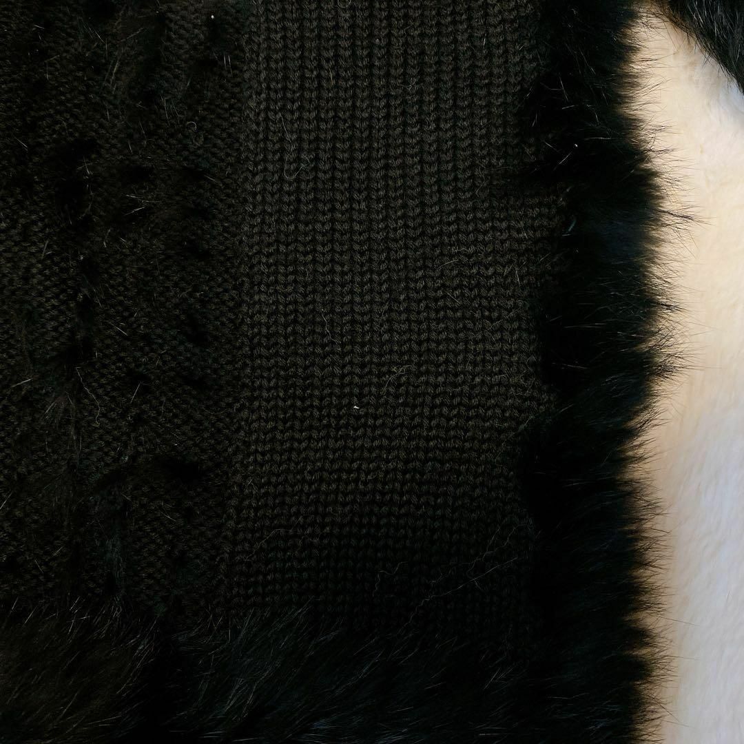 プリマアトリーチェ ファー コート Mブラック リアル ラビット レディースのジャケット/アウター(毛皮/ファーコート)の商品写真