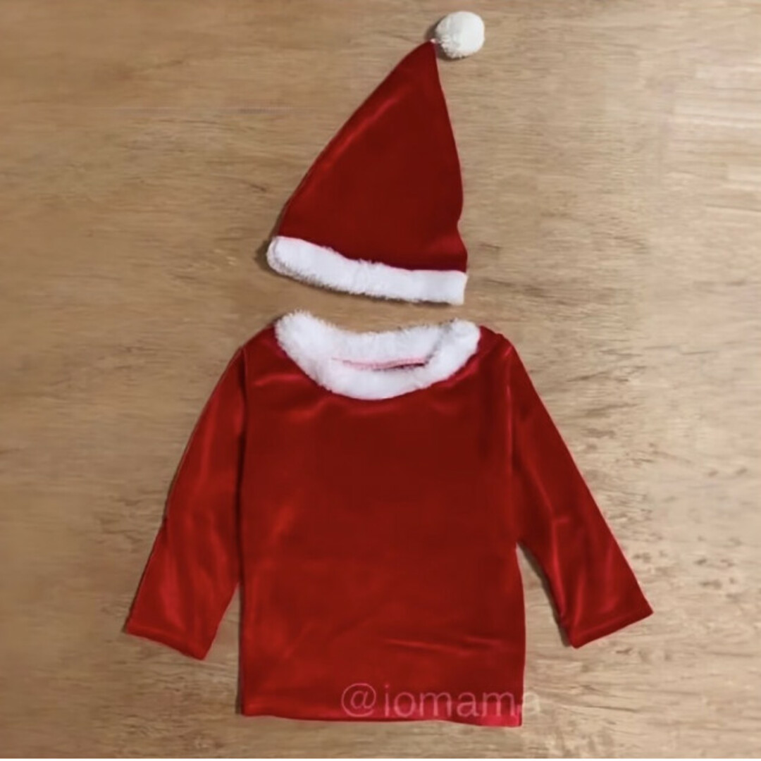 子ども クリスマスフレア セットアップ 赤 120 サンタ 美品 コスプレ キッズ/ベビー/マタニティのキッズ服女の子用(90cm~)(ワンピース)の商品写真