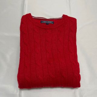 トミーヒルフィガー(TOMMY HILFIGER)のトミーヒルフィガー  ニット レッド メンズ  S(ニット/セーター)