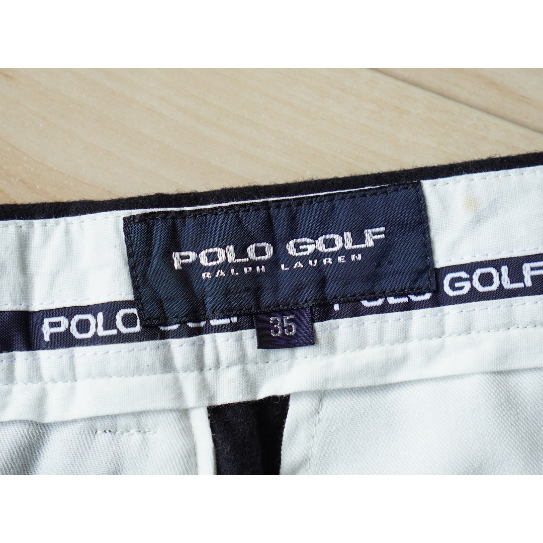 Ralph Lauren(ラルフローレン)の90s 古着 POLO GOLF ツータック ワイドウールパンツ スラックス メンズのパンツ(スラックス)の商品写真