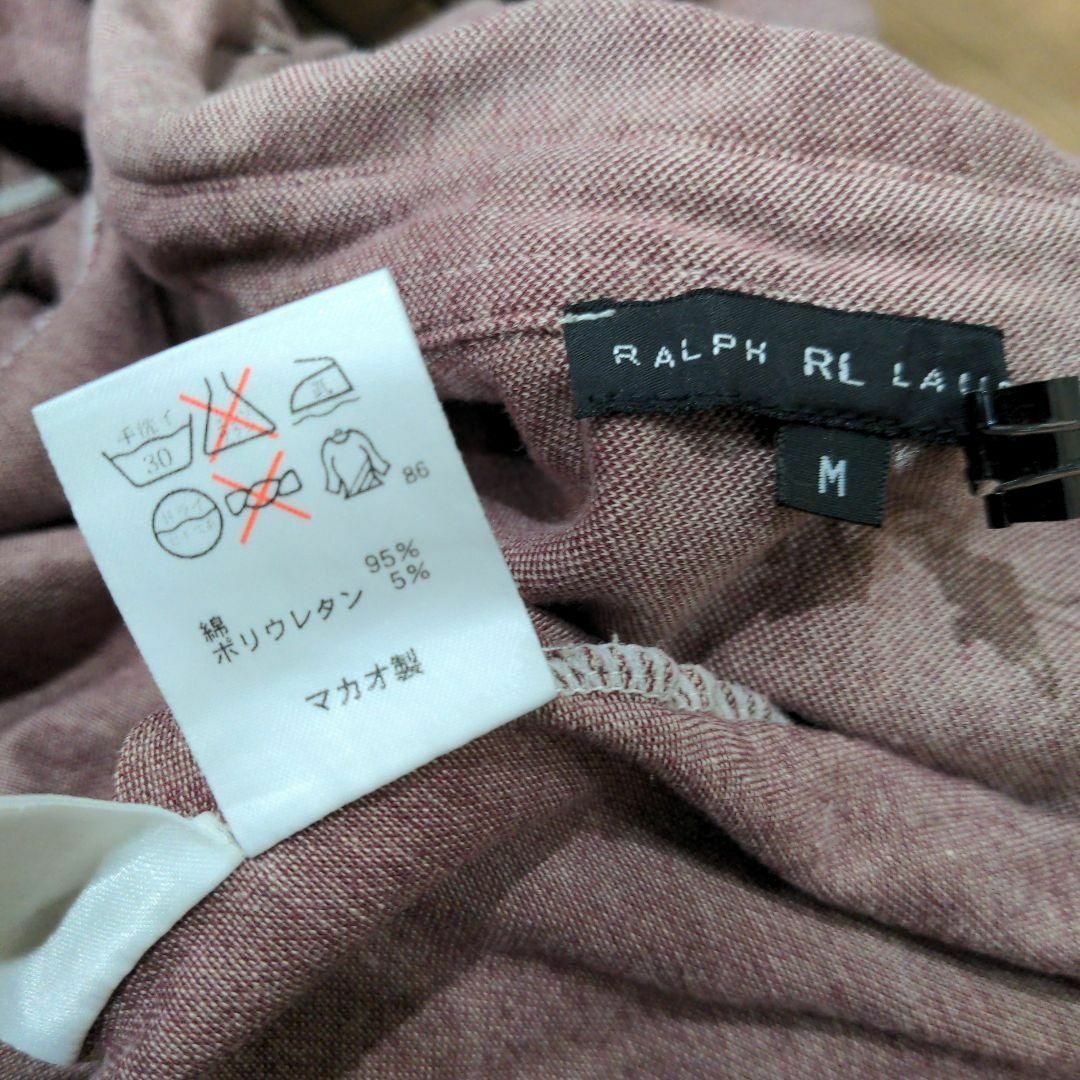 Ralph Lauren(ラルフローレン)のラルフローレン ジャージ素材 ロゴ刺繍 長袖シャツ あずき色 レディース M レディースのトップス(シャツ/ブラウス(長袖/七分))の商品写真