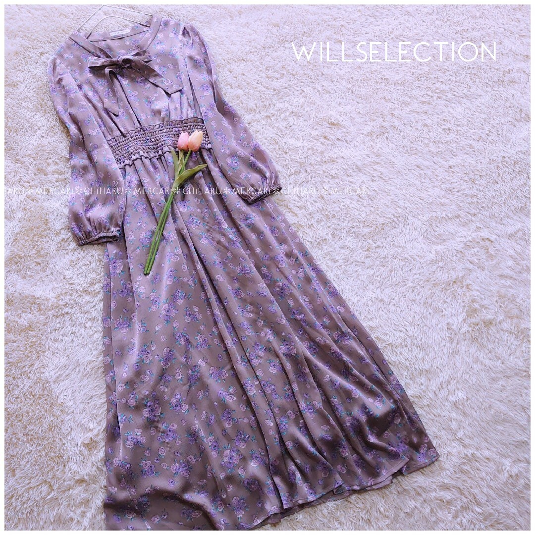 WILLSELECTION(ウィルセレクション)の《WILLSELECTION》レトロローズボウタイワンピース レディースのワンピース(ロングワンピース/マキシワンピース)の商品写真