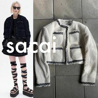 sacai - 【美品】sacai ドッキングカーディガン ブラック ハート刺繍