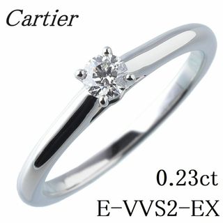 カルティエ(Cartier)のカルティエ ソリテール リング ダイヤ0.23ct E-VVS2-EX #58 PT950 GIA鑑定書 箱 保証書(2021年) Cartier【14880】(リング(指輪))