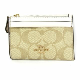 コーチ(COACH)のコーチ ミニスキニー IDケース 未使用 シグネチャー カード/コインケース 財布 ブランド レディース ベージュ COACH(コインケース)