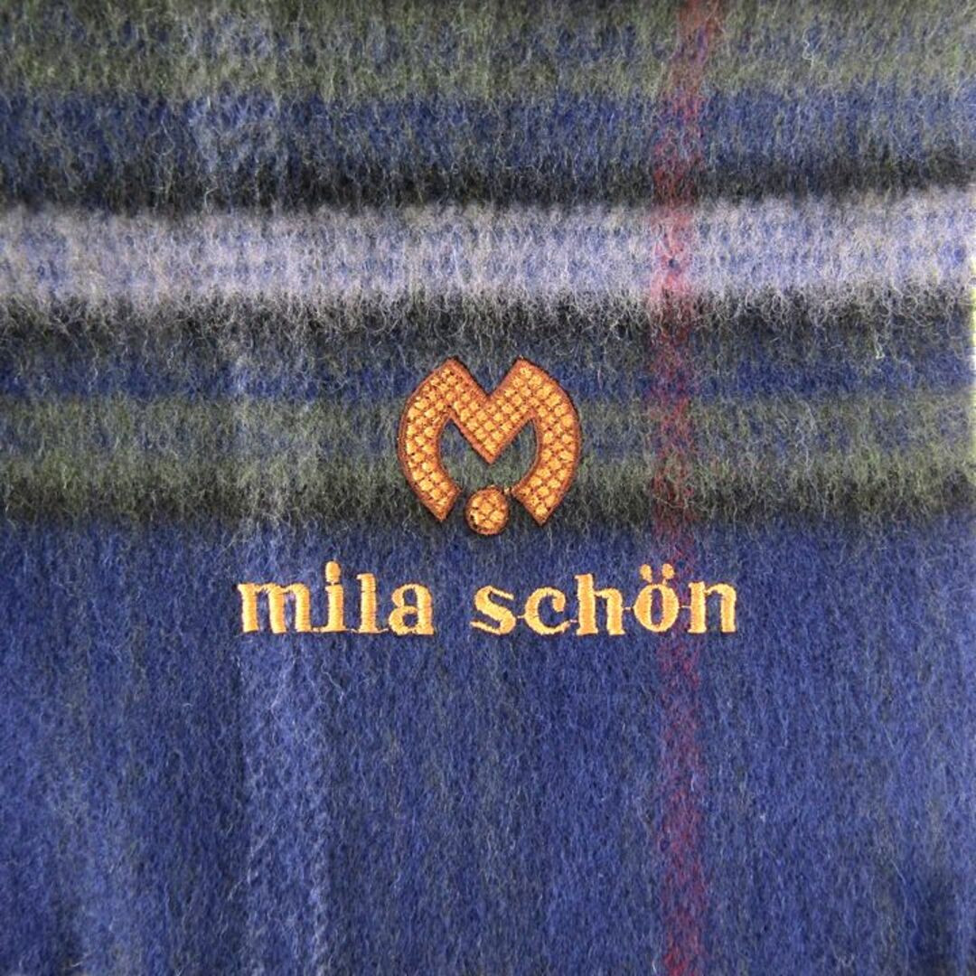 mila schon(ミラショーン)のミラショーン マフラー チェック柄 ストール ブランド 小物 メンズ レディース ネイビー mila schon レディースのファッション小物(マフラー/ショール)の商品写真