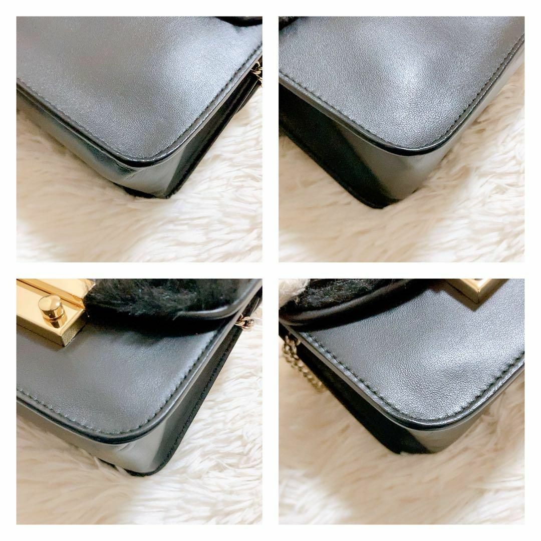 Furla(フルラ)の✨超美品✨FURLA メトロポリス チェーンショルダー ファー　ブラック レディースのバッグ(ショルダーバッグ)の商品写真