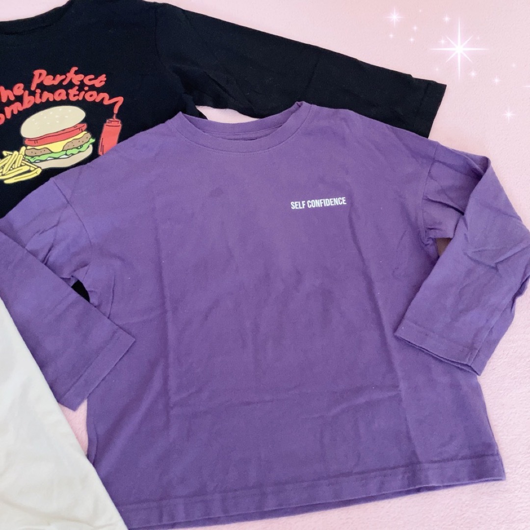 GU(ジーユー)の☆GU KIDS☆ロンＴ長袖Tシャツ３点セット☆130サイズ☆男の子☆ キッズ/ベビー/マタニティのキッズ服男の子用(90cm~)(Tシャツ/カットソー)の商品写真