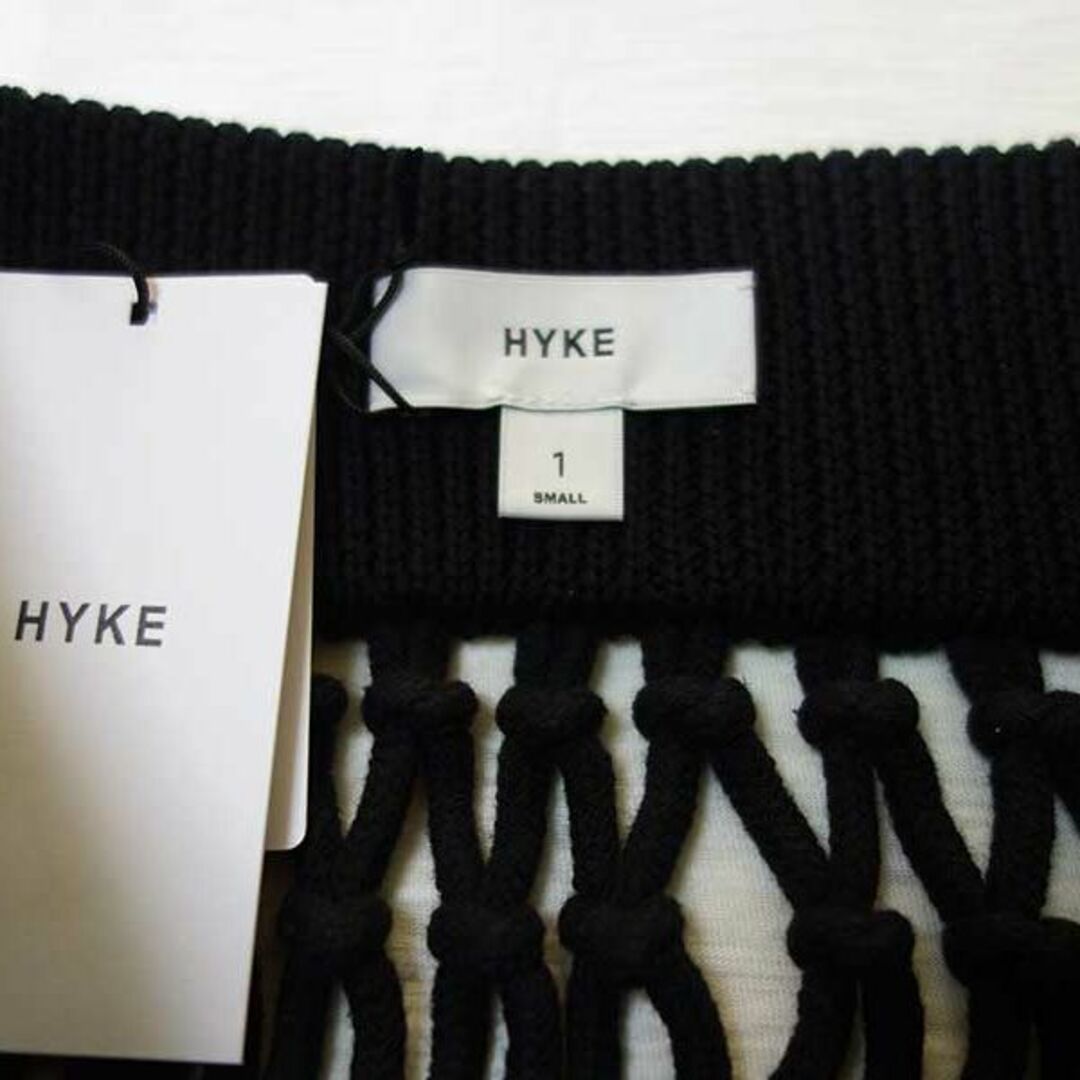 HYKE(ハイク)の23SS 新品 ハイク HYKE 編みメッシュフリンジスカート / ブラック レディースのスカート(ひざ丈スカート)の商品写真