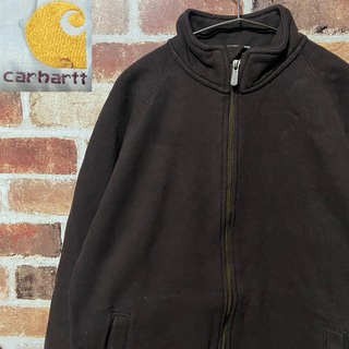 カーハート(carhartt)のR17 Carhartt スウェット ジップアップ 刺繍あり ブラウン(スウェット)