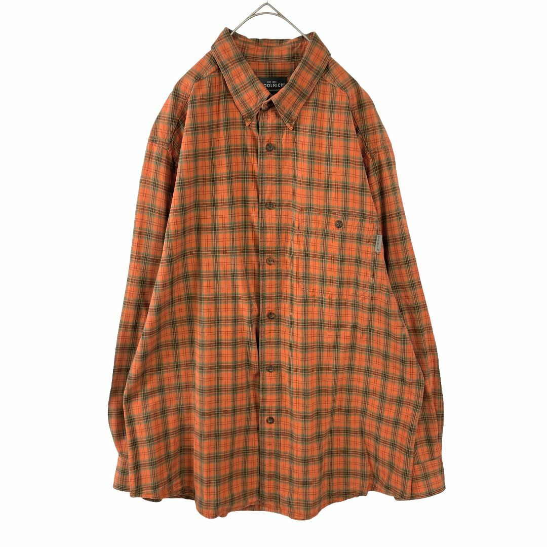 WOOLRICH(ウールリッチ)のUSA古着 ウールリッチ チェック 長袖シャツ オレンジ US/L ロゴタグ メンズのトップス(シャツ)の商品写真