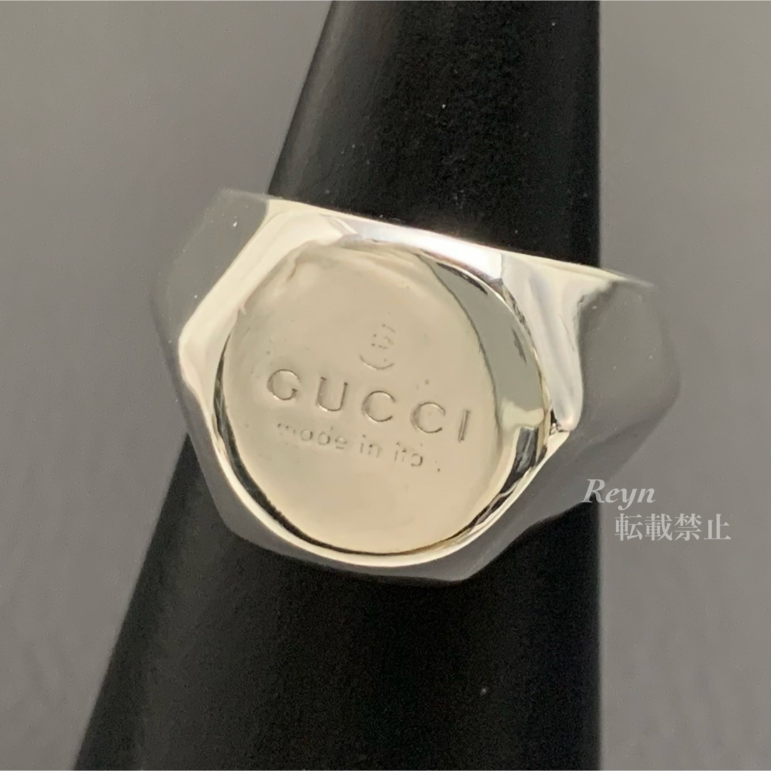 Gucci(グッチ)の[新品仕上済] GUCCI シルバー 925 ヘキサゴン 印台 リング 12号 メンズのアクセサリー(リング(指輪))の商品写真