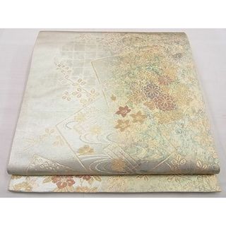 平和屋野田店■全通柄袋帯　色紙春秋花文　古典引箔　逸品　n-yt0118(帯)