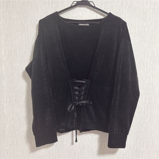 チルアナップ(CHILLE anap)の【美品】CHILLE ベロア カットコーデュロイ トップス M(カットソー(長袖/七分))