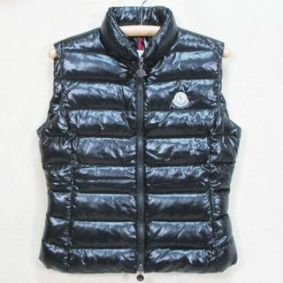 モンクレール(MONCLER)のMONCLER モンクレール ダウンベスト ナイロン サイズ2 ブラック(ダウンベスト)