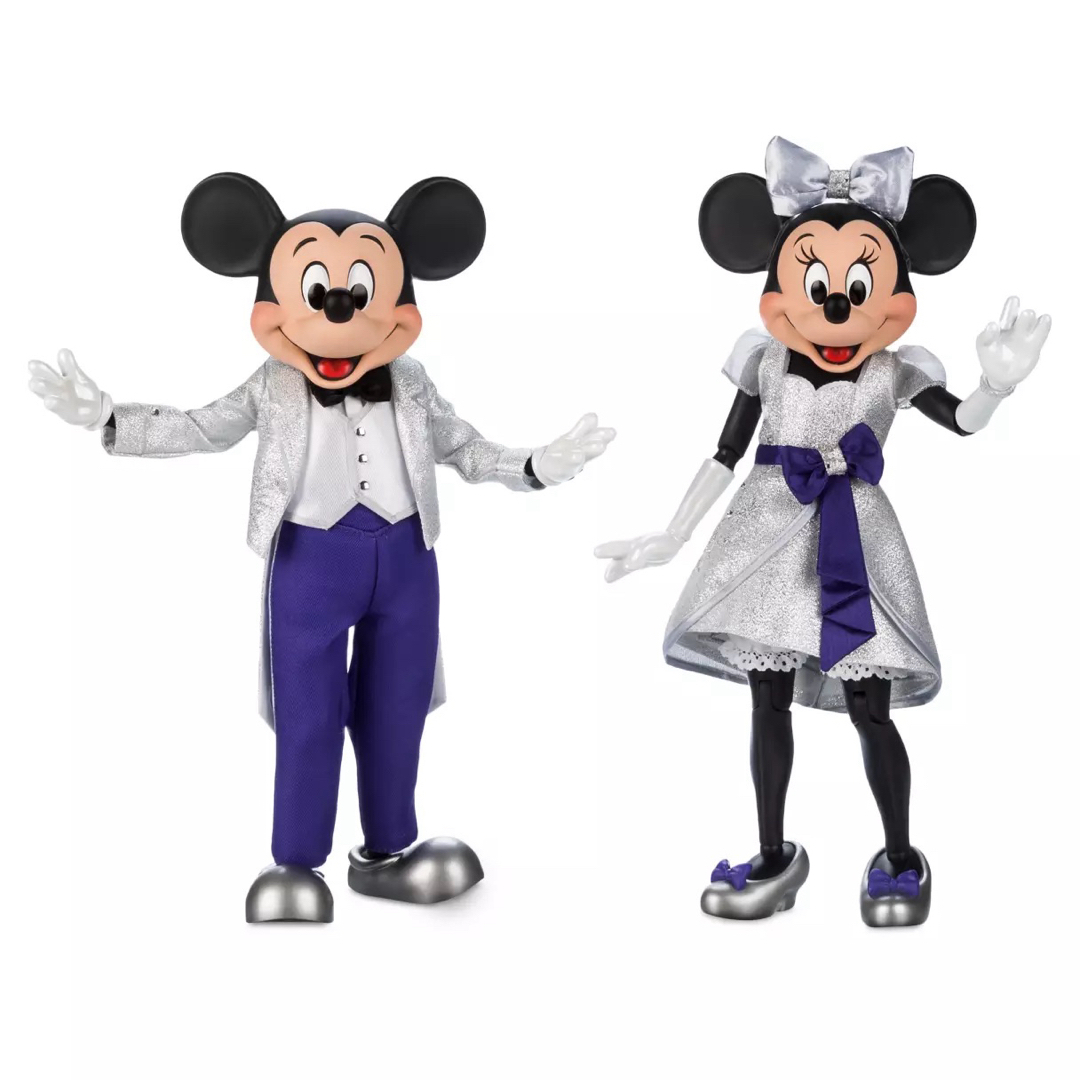 ミッキー＆ミニー フィギュア Disney100 Platinum エンタメ/ホビーのおもちゃ/ぬいぐるみ(キャラクターグッズ)の商品写真