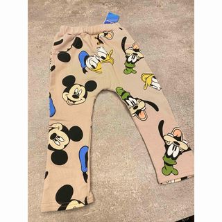 ディズニー(Disney)の新品　90 ベージュ　ディズニー　ミッキー　パンツ(パンツ/スパッツ)