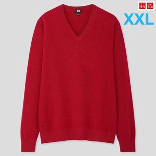 ユニクロ(UNIQLO)の【着用3回短時間状態△】UNIQLO　カシミヤVネックセーター　"XXLサイズ"(ニット/セーター)