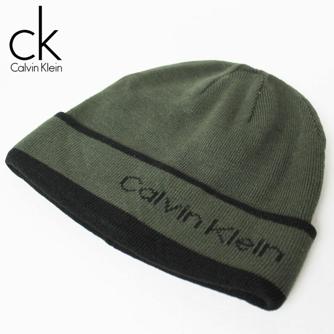 Calvin Klein - 新品 Calvin Klein ロゴ リバーシブルニット帽 カーキ ...