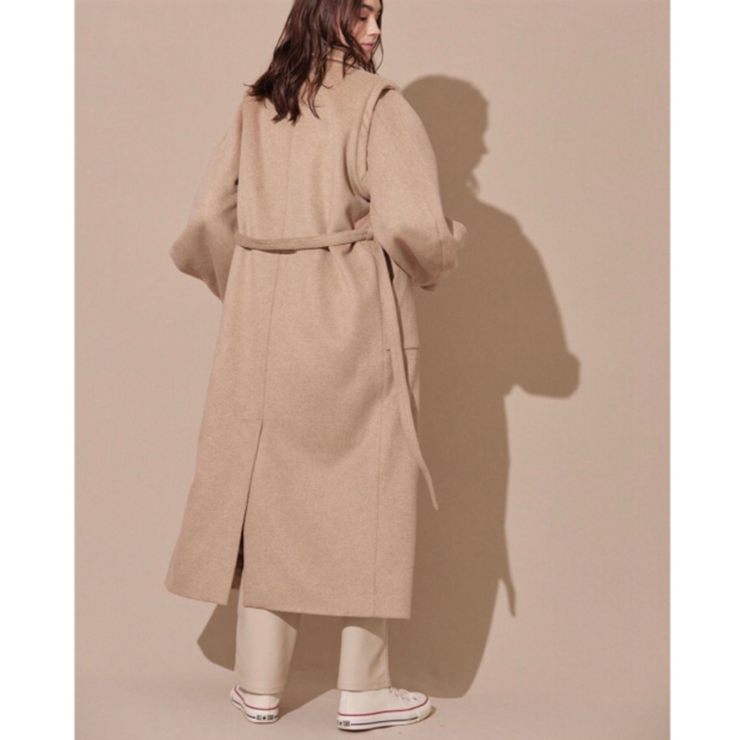 ALEXIA STAM(アリシアスタン)のALEXIA STAM Tuck Sleeve Wool Long Coat S レディースのジャケット/アウター(ロングコート)の商品写真