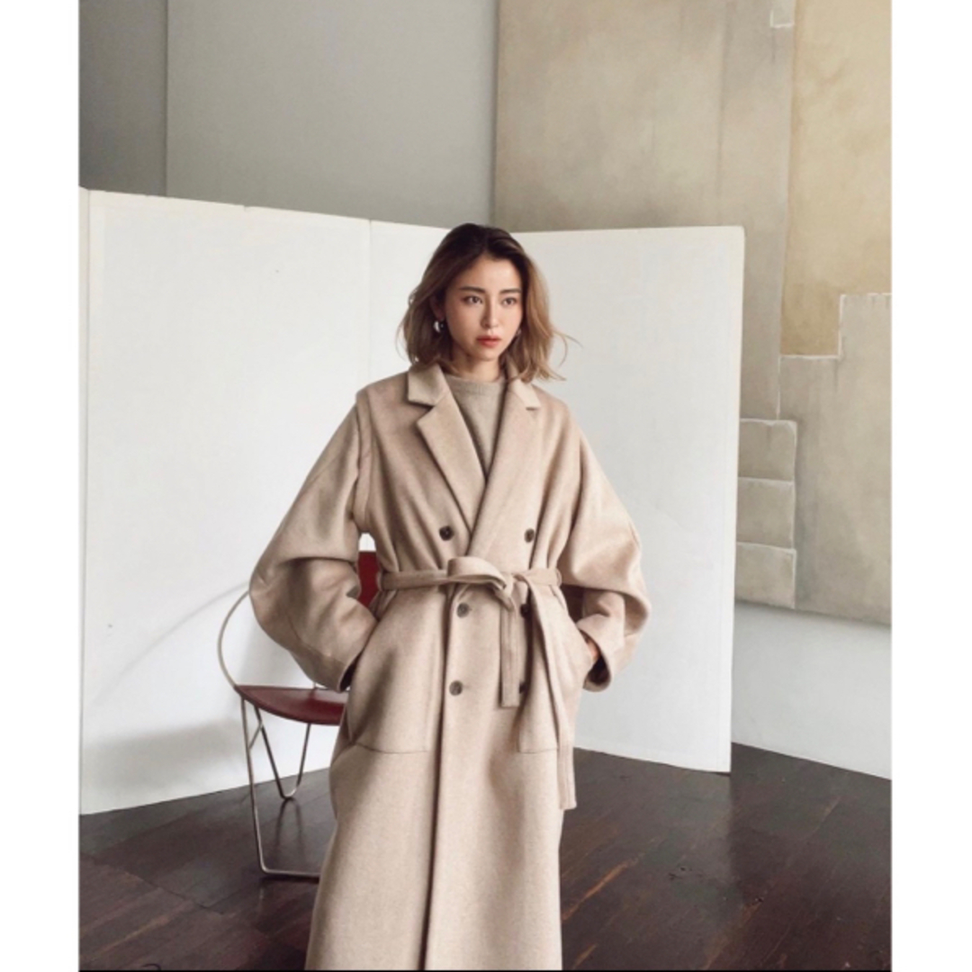 ALEXIA STAM(アリシアスタン)のALEXIA STAM Tuck Sleeve Wool Long Coat S レディースのジャケット/アウター(ロングコート)の商品写真