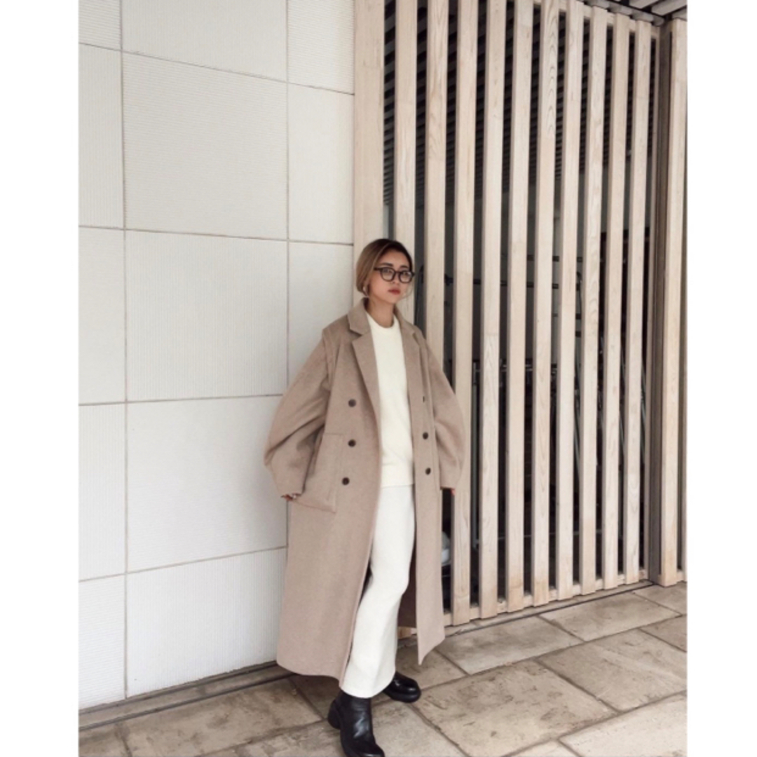 ALEXIA STAM(アリシアスタン)のALEXIA STAM Tuck Sleeve Wool Long Coat S レディースのジャケット/アウター(ロングコート)の商品写真