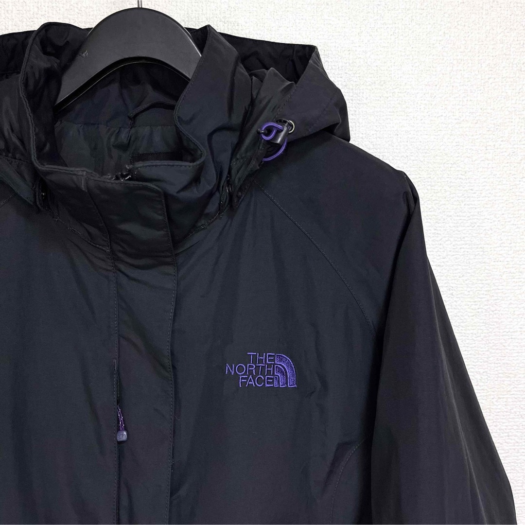 THE NORTH FACE(ザノースフェイス)の美品人気 ノースフェイス マウンテンパーカー フード着脱可 レディースXL 黒 レディースのジャケット/アウター(ナイロンジャケット)の商品写真