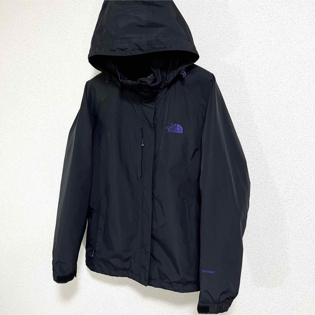 THE NORTH FACE(ザノースフェイス)の美品人気 ノースフェイス マウンテンパーカー フード着脱可 レディースXL 黒 レディースのジャケット/アウター(ナイロンジャケット)の商品写真