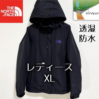 ザノースフェイス(THE NORTH FACE)の美品人気 ノースフェイス マウンテンパーカー フード着脱可 レディースXL 黒(ナイロンジャケット)