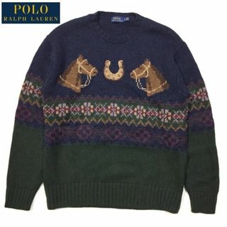 ポロラルフローレン(POLO RALPH LAUREN)の美品 定価59,400 Ｌ ラルフローレン ホースシュー フェアアイル セーター(ニット/セーター)