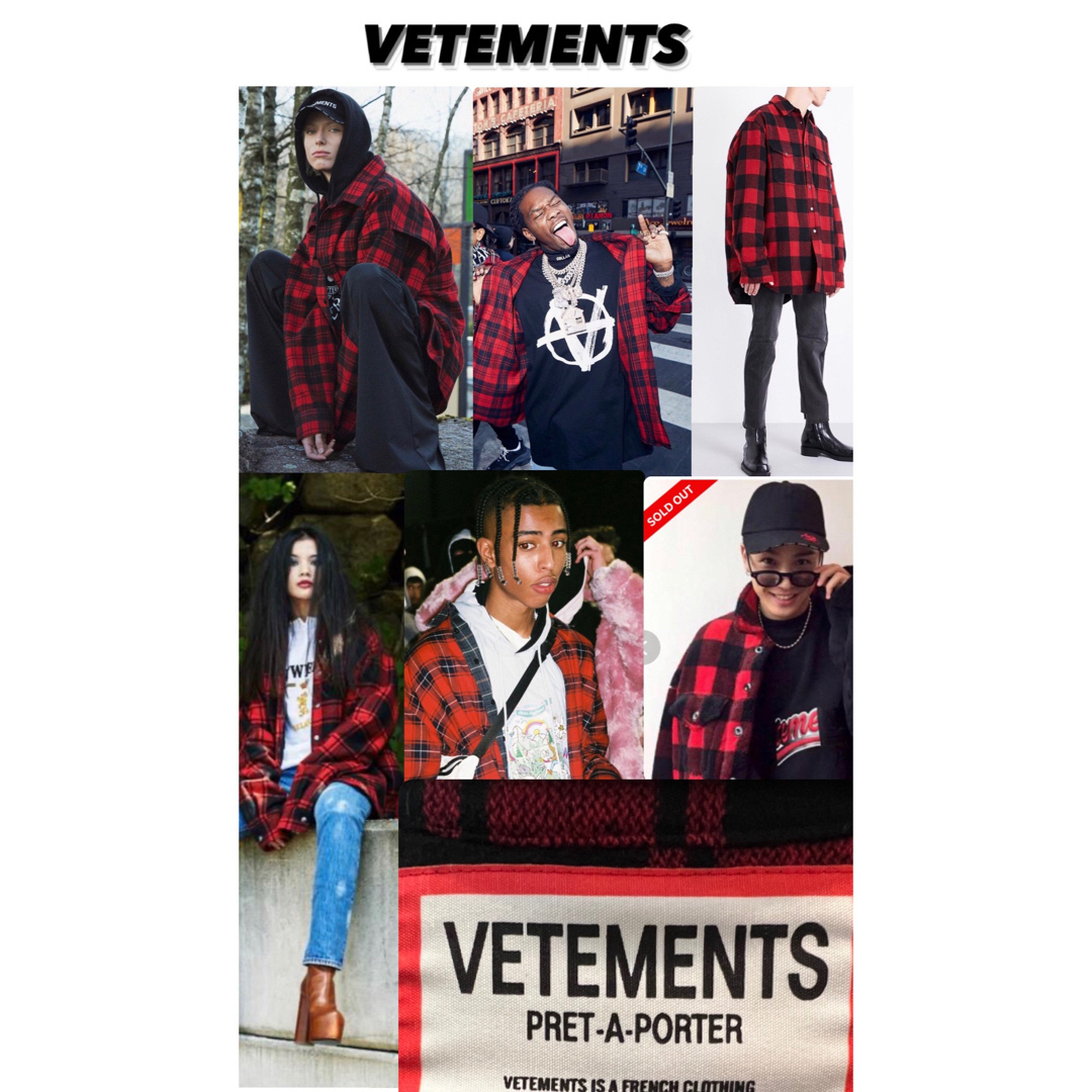 VETEMENTS(ヴェトモン)のVETEMENTS 赤×黒チェック柄ジャケット オーバーサイズ  メンズのジャケット/アウター(ブルゾン)の商品写真