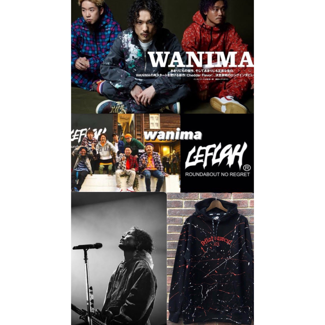 WANIMA(ワニマ)の#LEFLAH （レフラー）#wanima ペイントブラックパーカー　貴重なXL メンズのトップス(パーカー)の商品写真