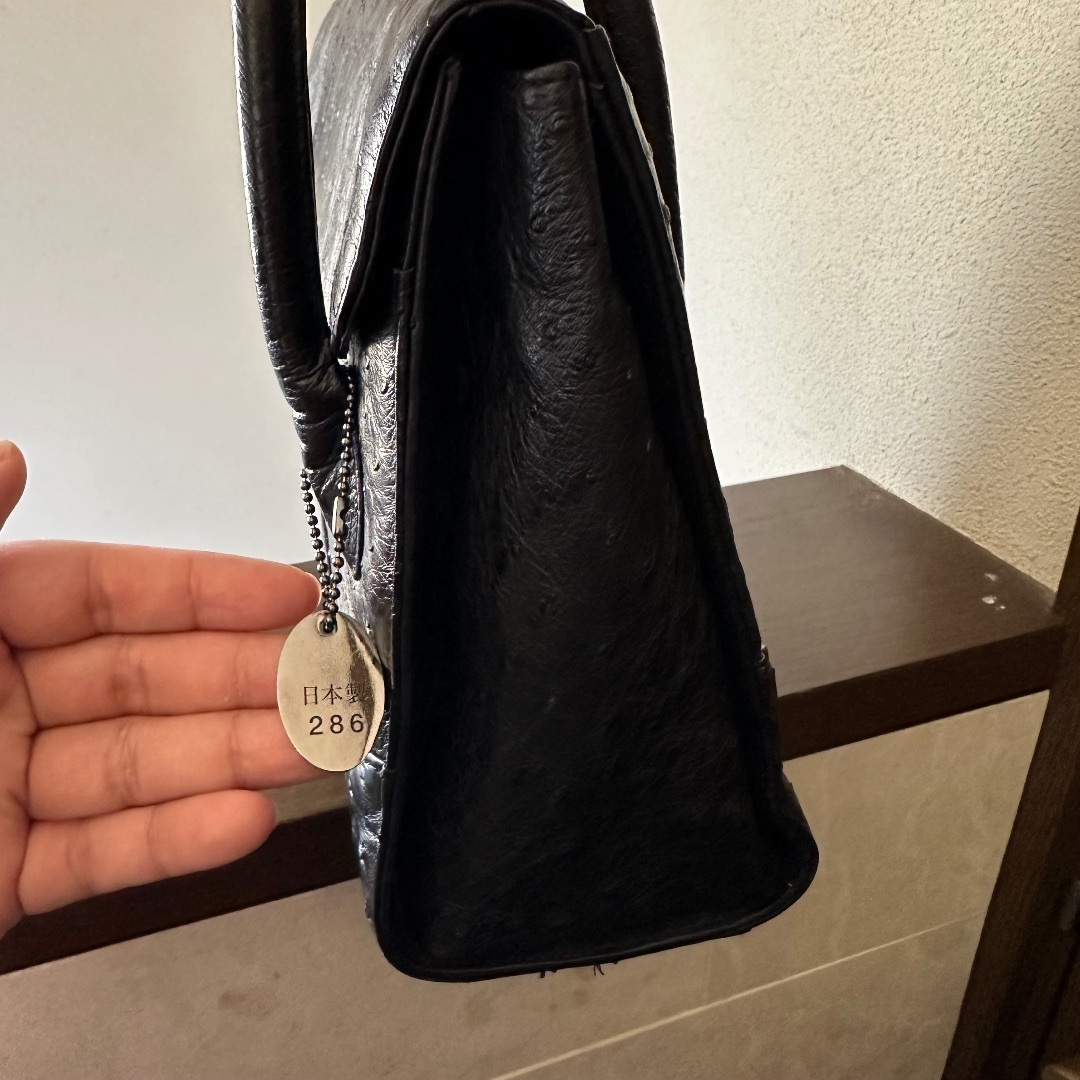 JRA オーストリッチ ハンドバッグ 黒 ブラック フォーマルバッグ レディースのバッグ(ショルダーバッグ)の商品写真