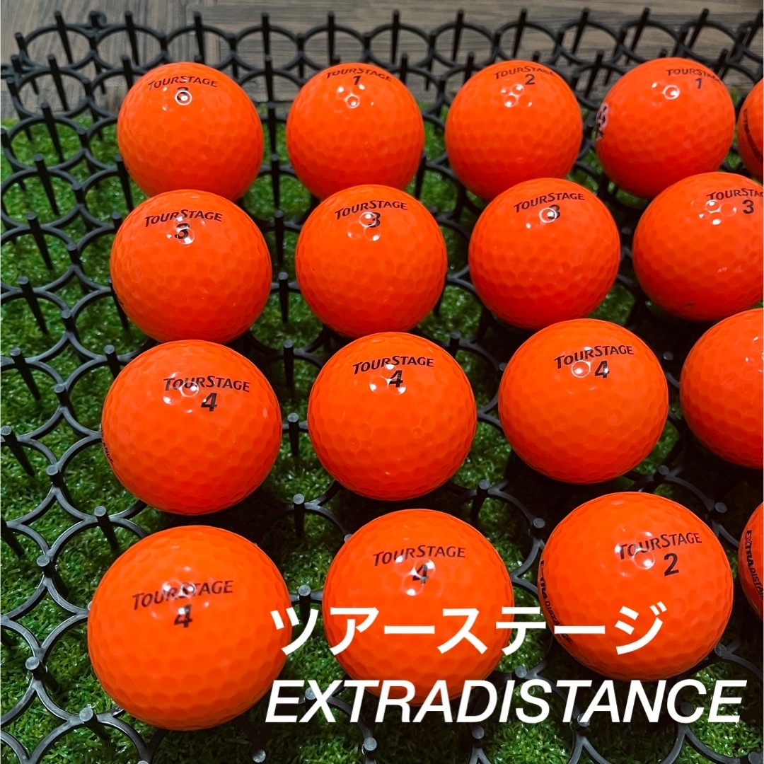 TOURSTAGE(ツアーステージ)の○ツアーステージ　EXTRADISTANCE☆オレンジ　24球　S〜Aランク スポーツ/アウトドアのゴルフ(その他)の商品写真